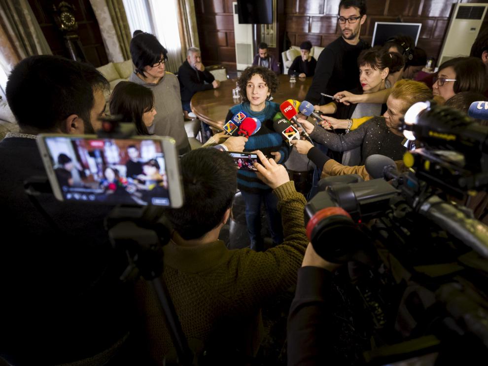 Arantza Gracia responde a los medios en una convocatoria hace varios meses.