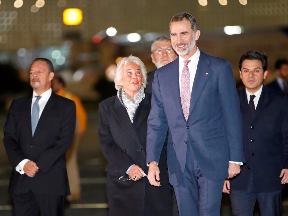 El rey Felipe VI junto a la futura secretaria de Gobernación de México, Olga Sánchez Cordero