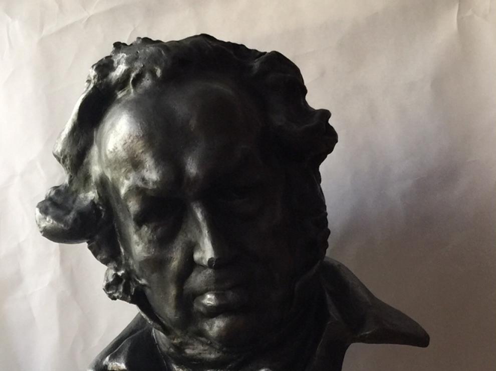 El molde de escayola que usaba Benlliure para reproducir a Goya.