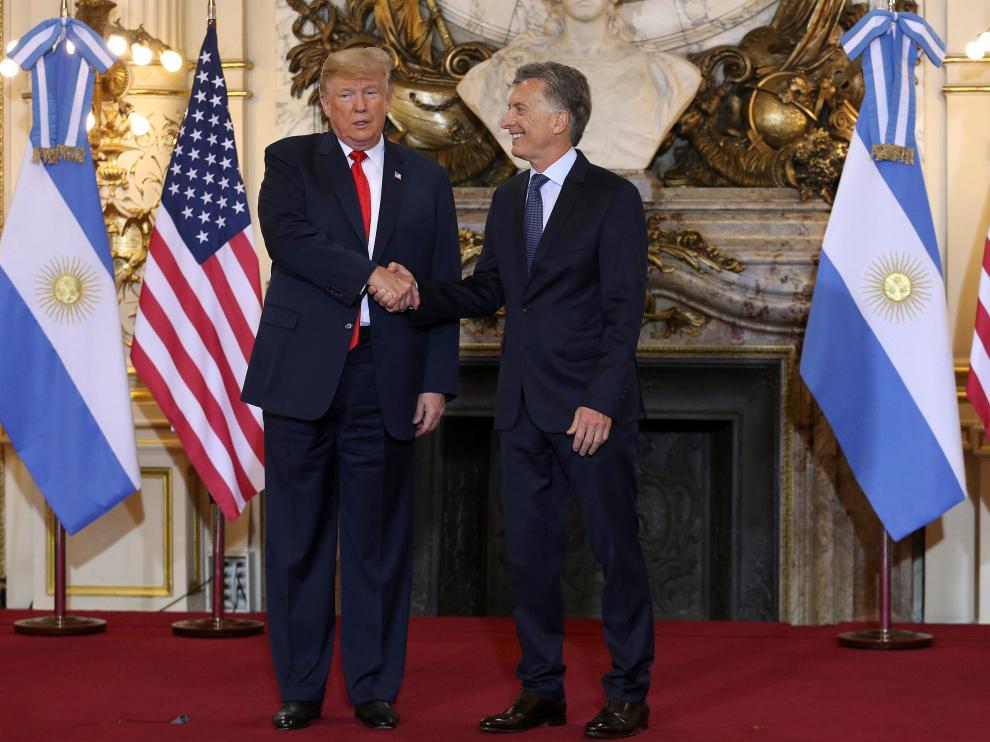 Donald Trump y Mauricio Macri en la Casa Rosada.