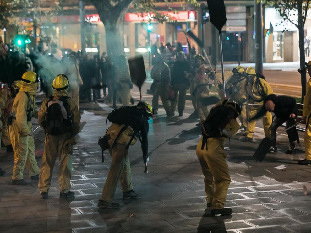 Protesta de los bomberos forestales