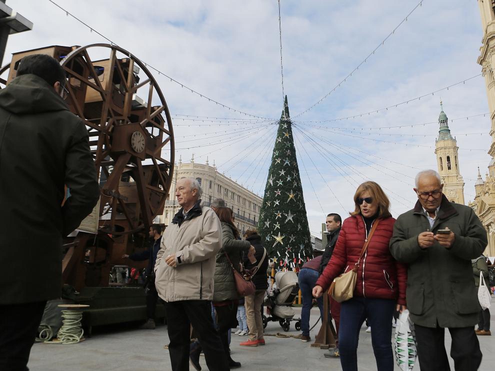 Mercadillo Navideño plaza del Pilar donde se reforzará la seguridad.