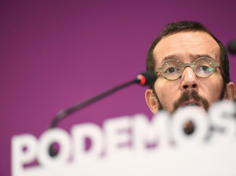 El secretario general de Podemos en Aragón y secretario de Organización de Podemos en España, Pablo Echenique, ayer en Madrid
