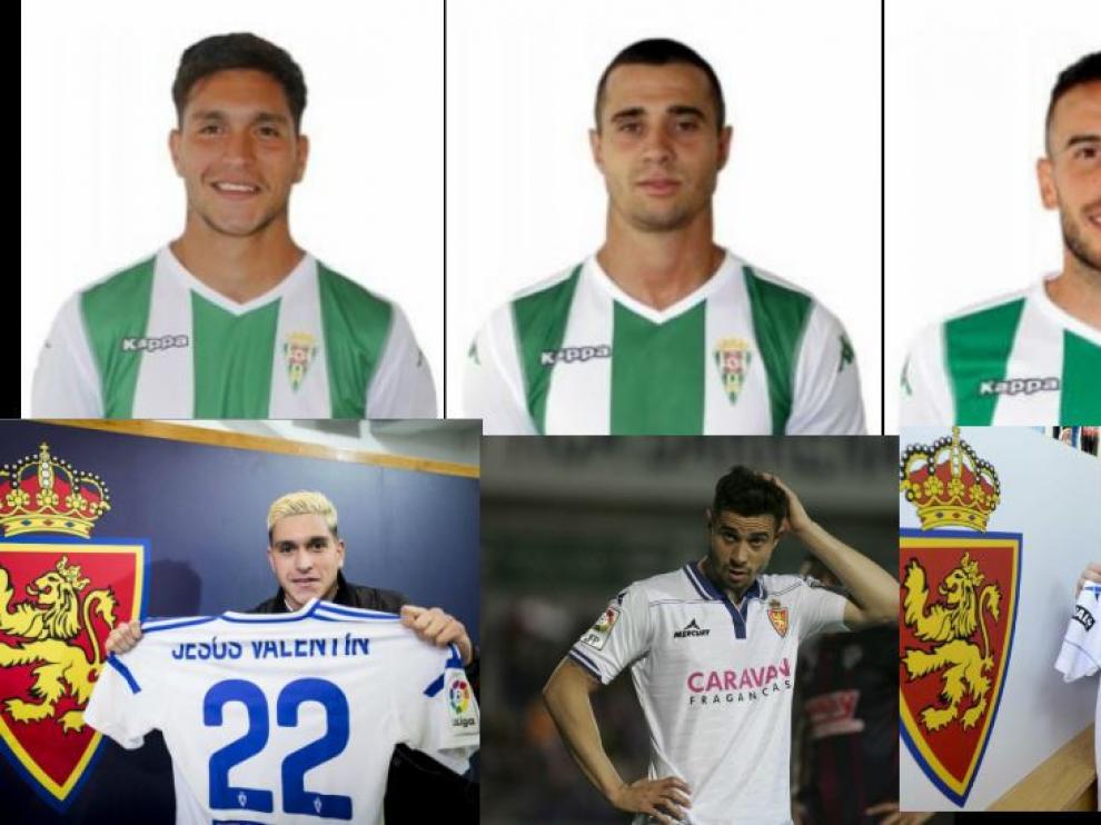 Jesús Valentín, Jaime Romero y José Fernández, ahora en el Córdoba y hace poco tiempo en el Real Zaragoza.