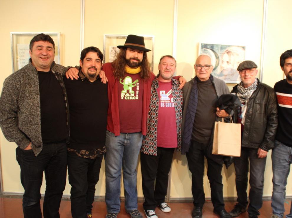 Os Chotos con Ánchel Conte, que presentaron el disco-libro 'Cadenzias'
