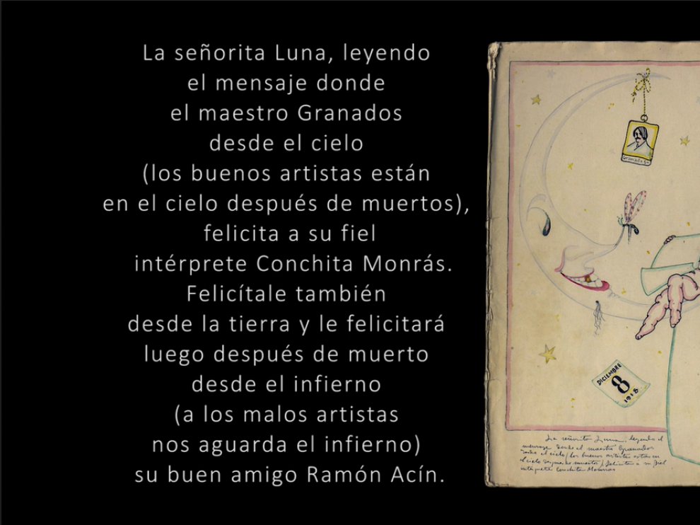 Fotograma capturado de la animación sobre la primera carta de Ramón Acín a Conchita Monrás