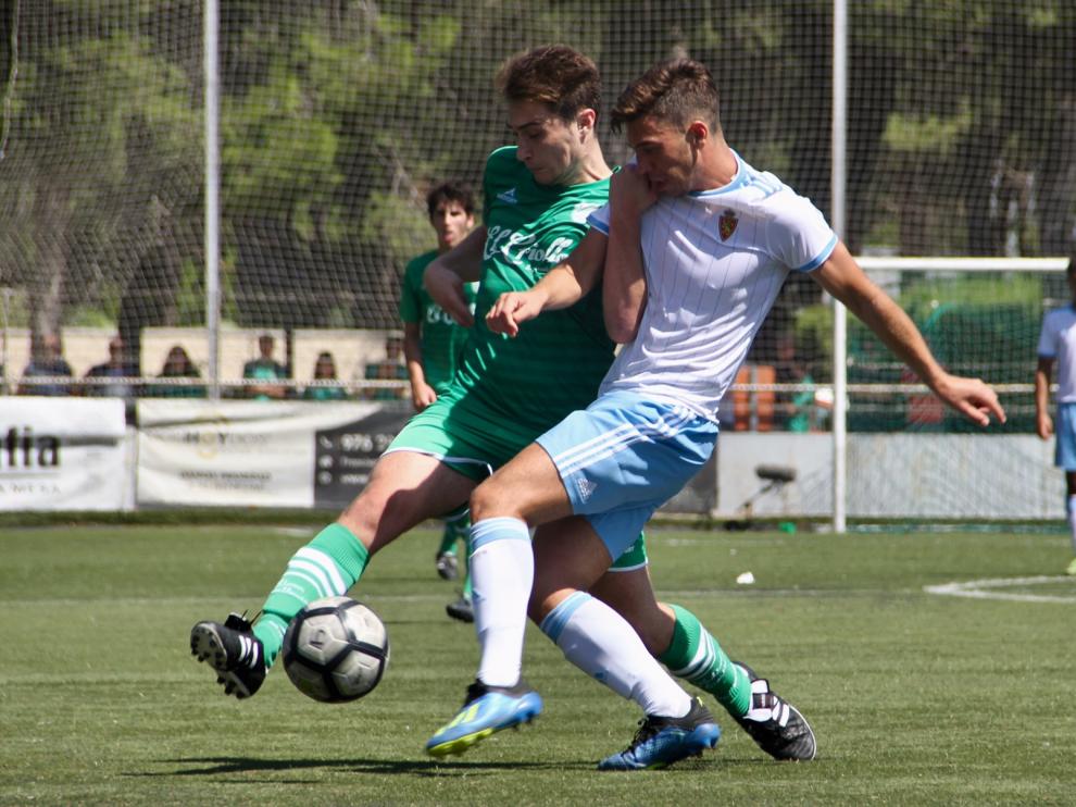 Imagen del partido de ida del derbi aragonés entre el Stadium y el Zaragoza
