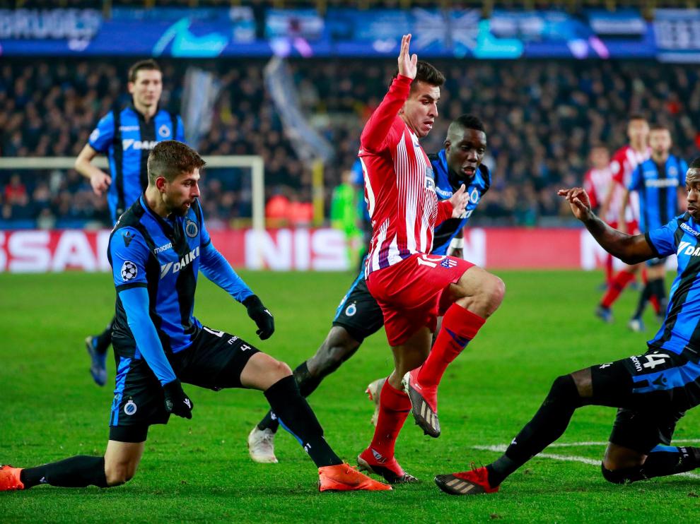 El Atlético de Madrid apartado de la primera plaza de su grupo de la Liga de Campeones por un 0-0 en Bélgica.