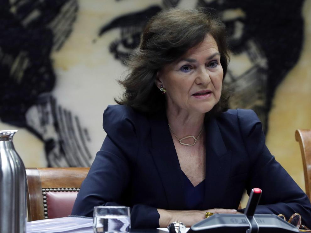 La vicepresidenta del Gobierno, Carmen Calvo.