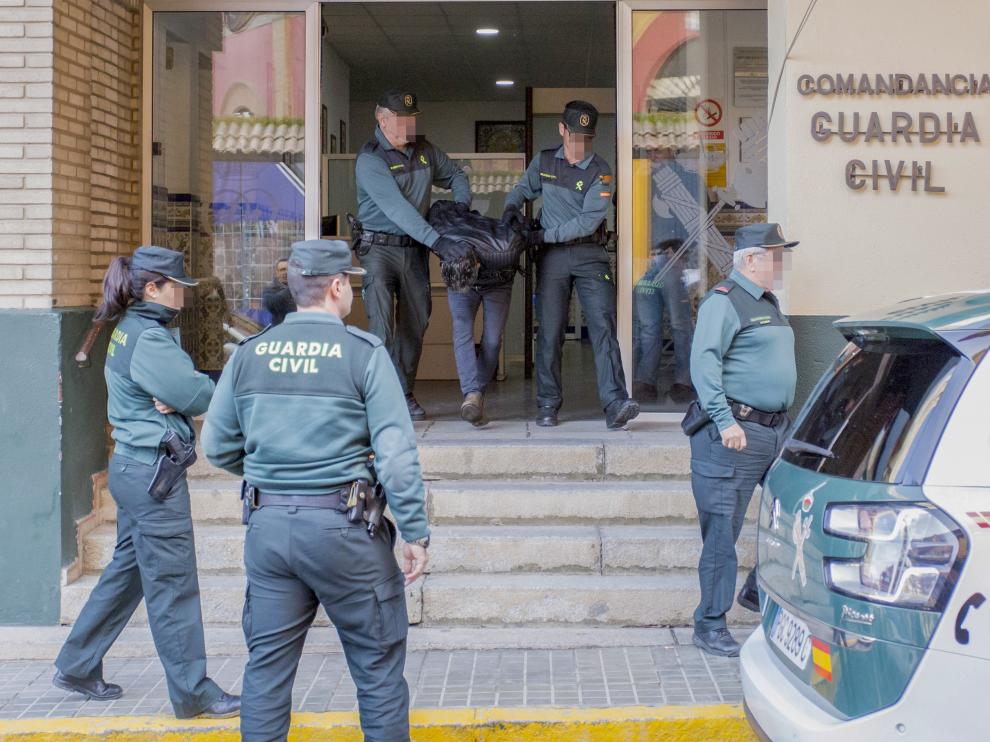 Bernardo Montoya, autor confeso del crimen de Laura Luelmo, en la Comandancia de la Guardia Civil.
