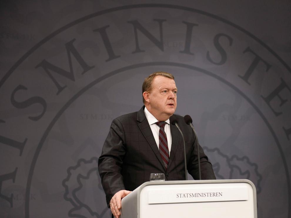 El primer ministro danés, Lars Loekke Rasmussen, en rueda de prensa.