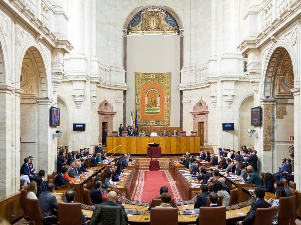 Vista del pleno constitutivo del nuevo Parlamento andaluz.