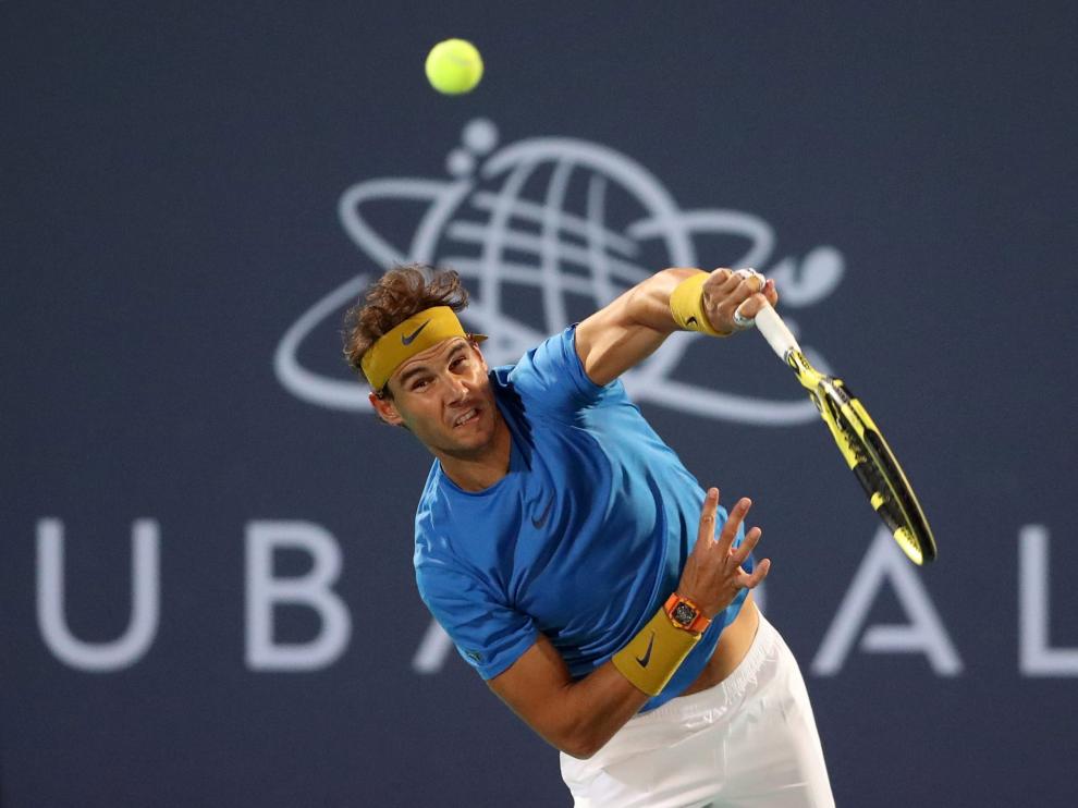 El tenista Rafa Nadal, en la exhibición Mubadala World Tennis Championship.