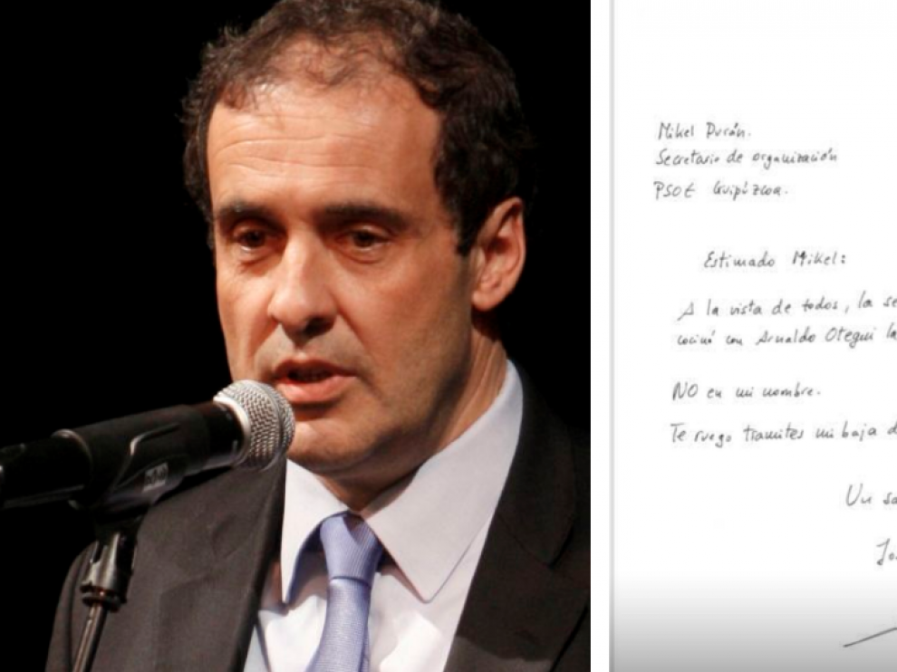 José Mari Múgica escribió una carta al secretario de Organización de los socialistas en Gipuzkoa, Mikel Durán