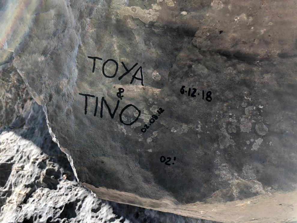 Pintada aparecida en la Piedra del Teléfono