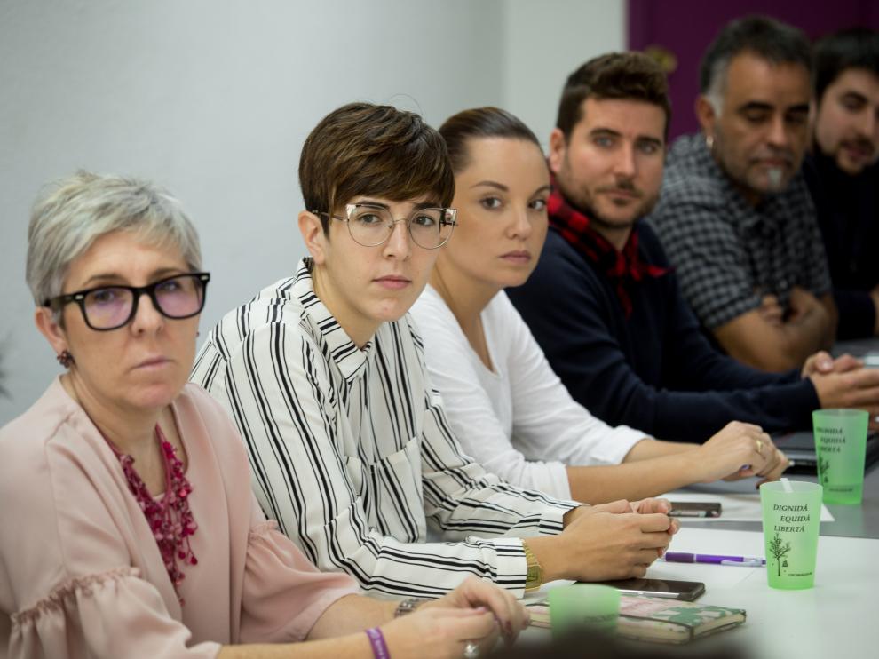 Violeta Barba, durante la celebración de un consejo ciudadanos de Podemos.