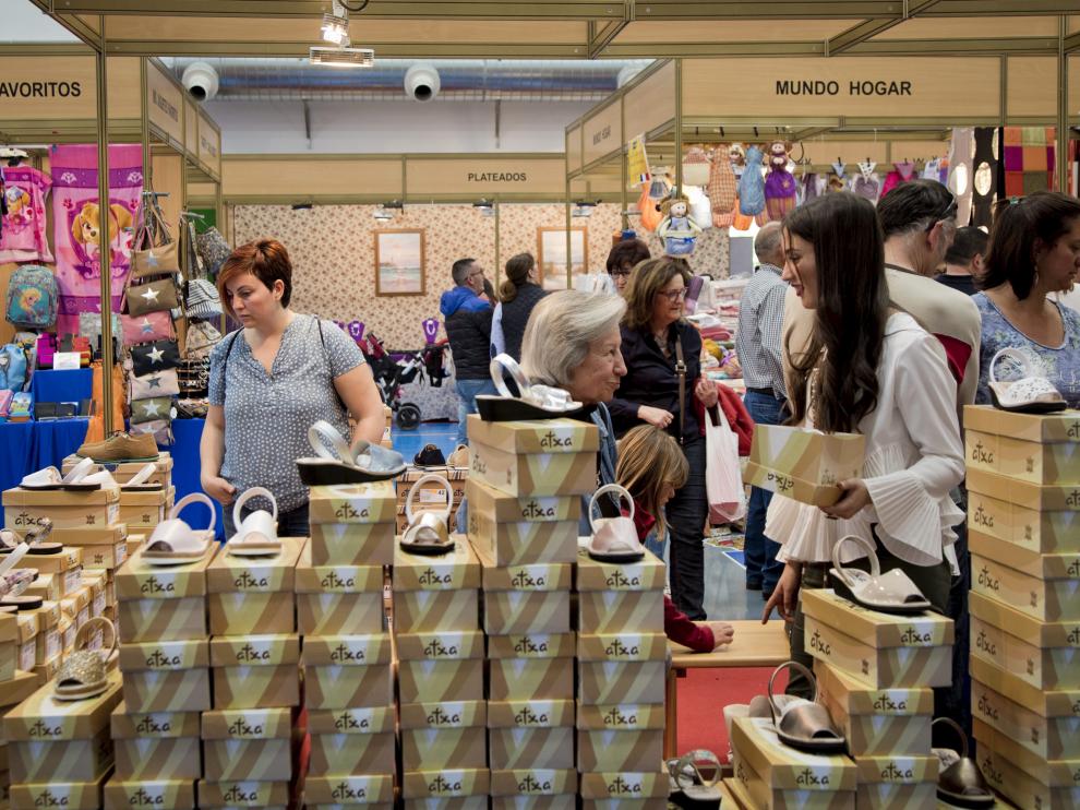 Feria del calzado en Brea de Aragón, en mayo de 2017