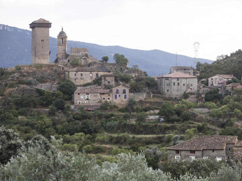 Vista de Abizanda, en el Sobrarbe, punto de partida de nuestra ruta.