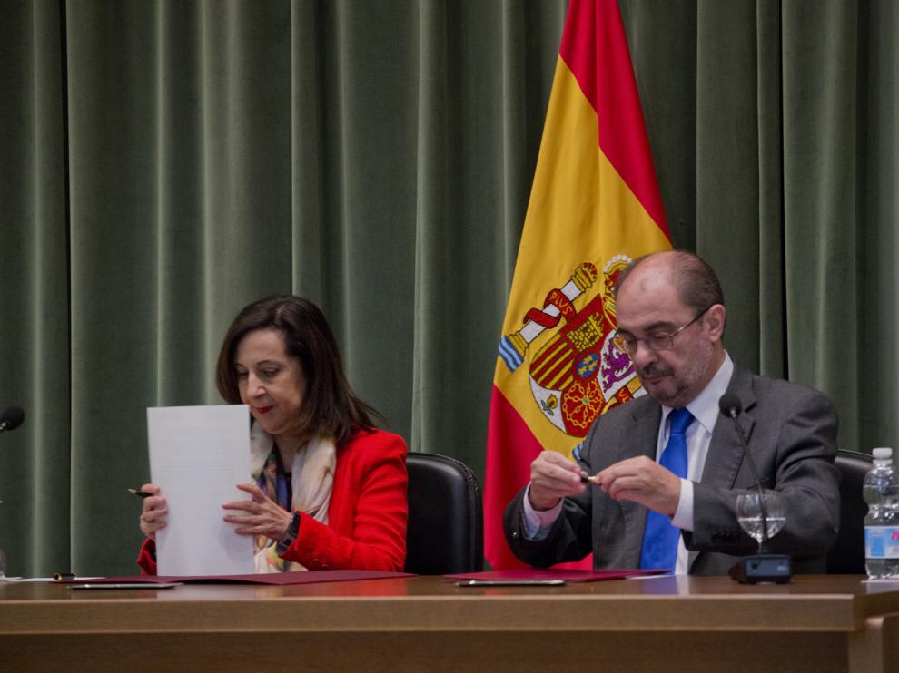 Lambán y Robles este miércoles en Calatayud.