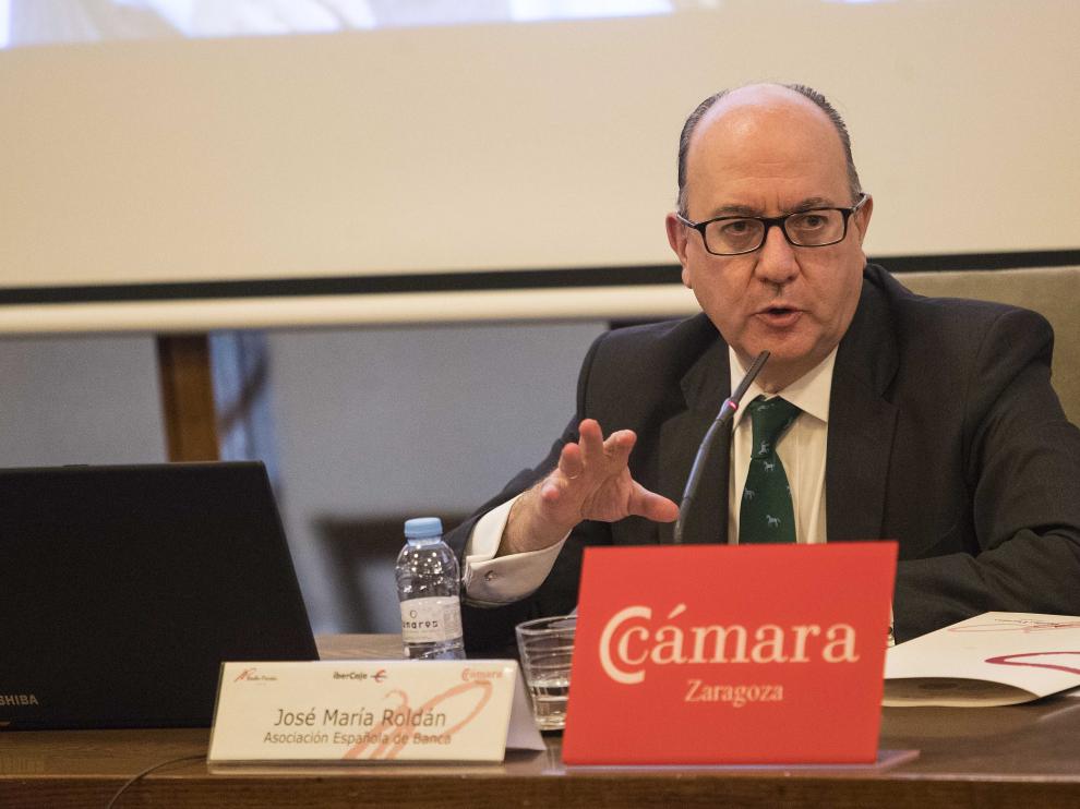 El presidente de la AEB, ayer en la charla que dio en la Cámara de Comercio