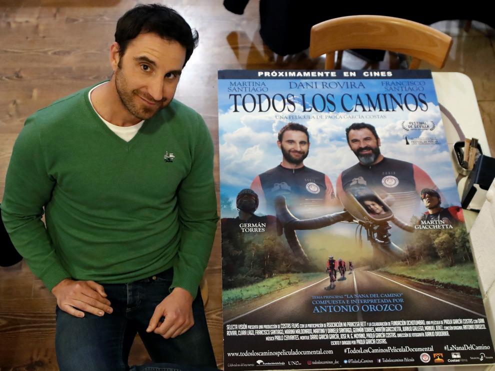 El actor Dani Rovira pedalea contra el síndrome Rett.