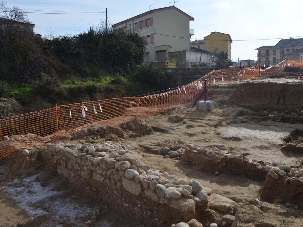 La zona de las obras donde han aparecido los restos arqueológicos.