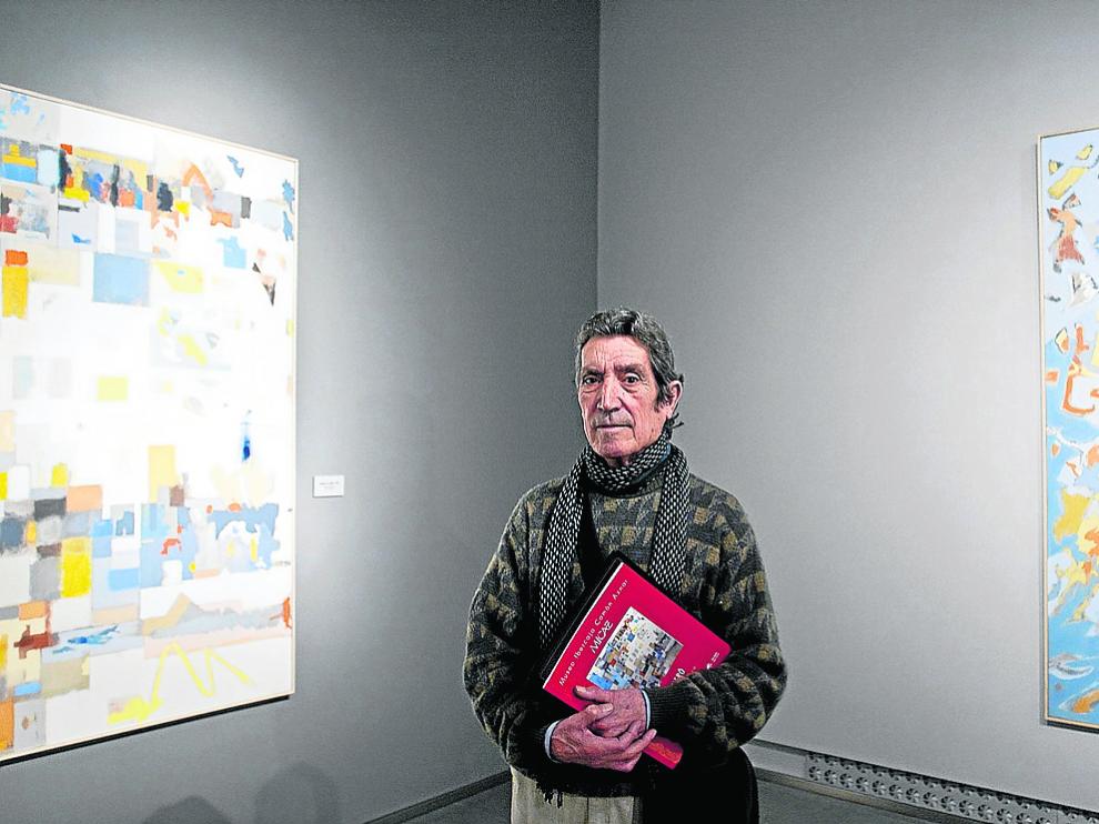 José Luis Balagueró, en su exposición de 2011, en el entonces Museo Camón Aznar.