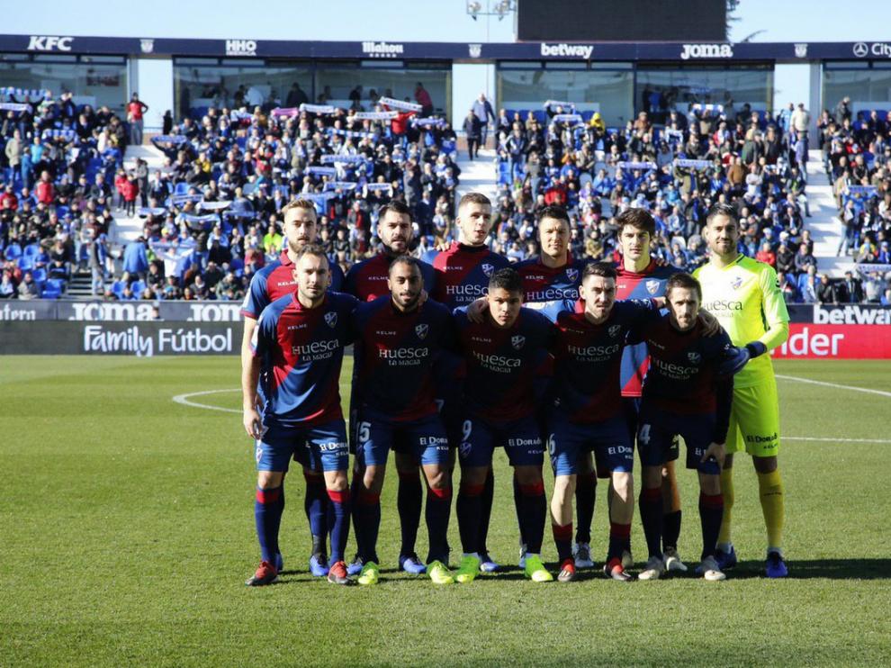 Once inicial de la SD Huesca en Leganés