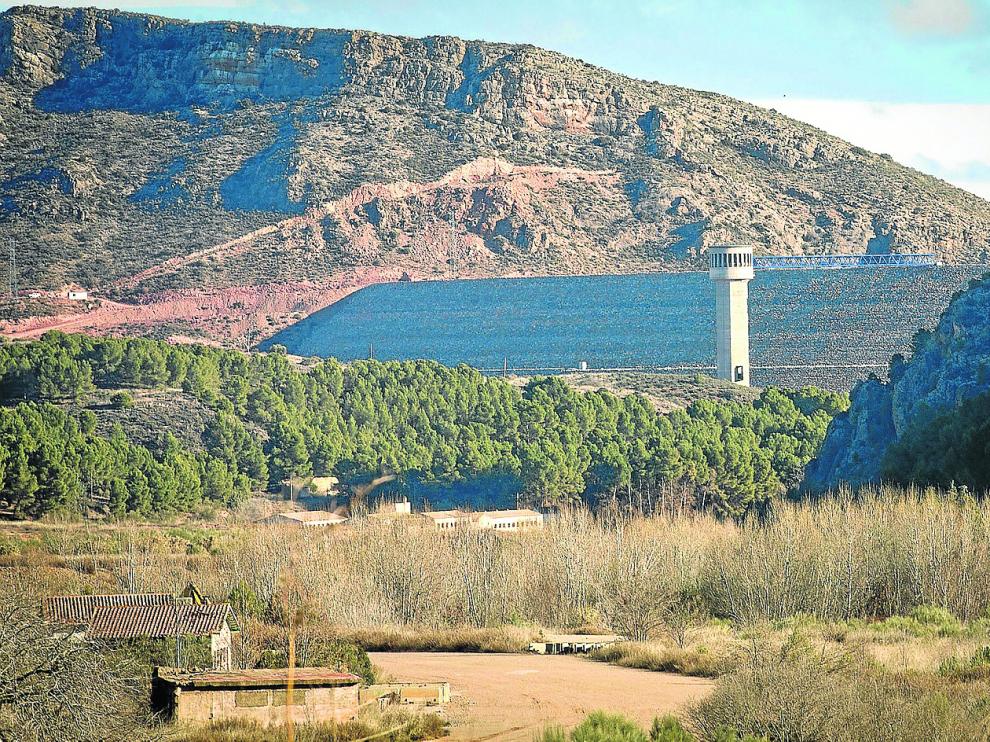Estado actual de la presa de Mularroya, presupuestada en 154 millones de euros.