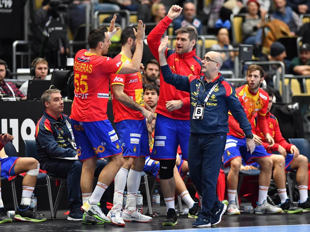 Los 'Hispanos' celebrando el triunfo frente a Japón.