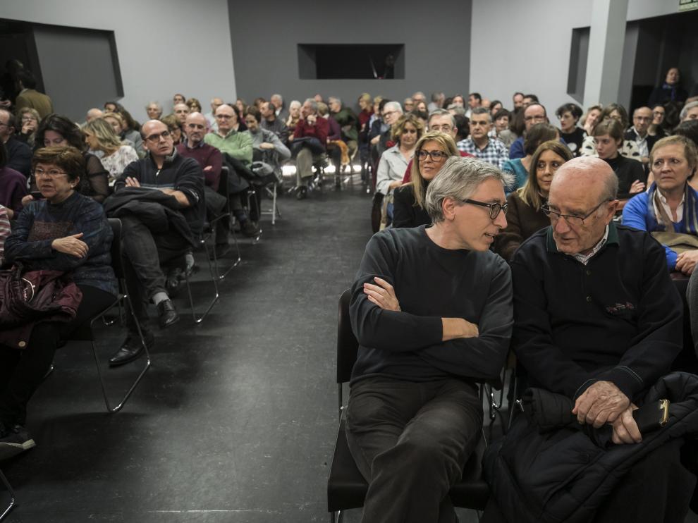 David Trueba, este martes, en el cinefórum que tuvo lugar en el auditorio del museo Pablo Serrano.