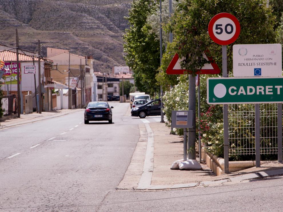 Imagen de la entrada de la localidad de Cadrete.