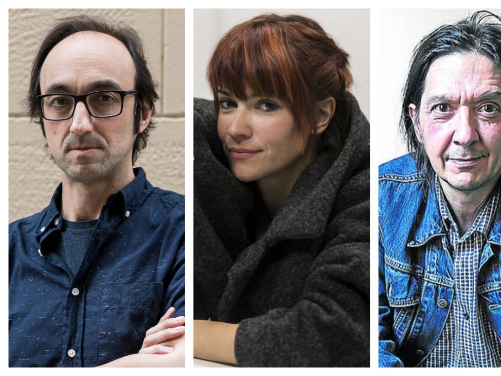 Agustín Fernández Mallo, María Bastarós y Santiago Lorenzo