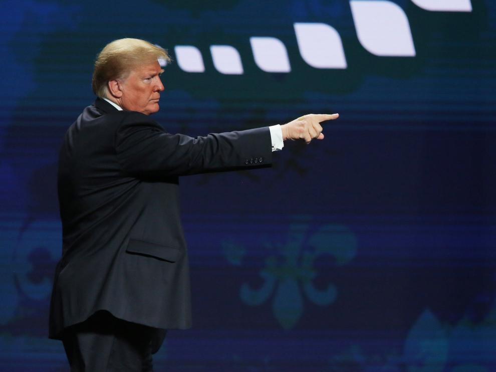 El presidente de stados Unidos, Donald J. Trump, asiste a la Convención Anual de la American Farm Bureau Federation, en Nueva Orleans.