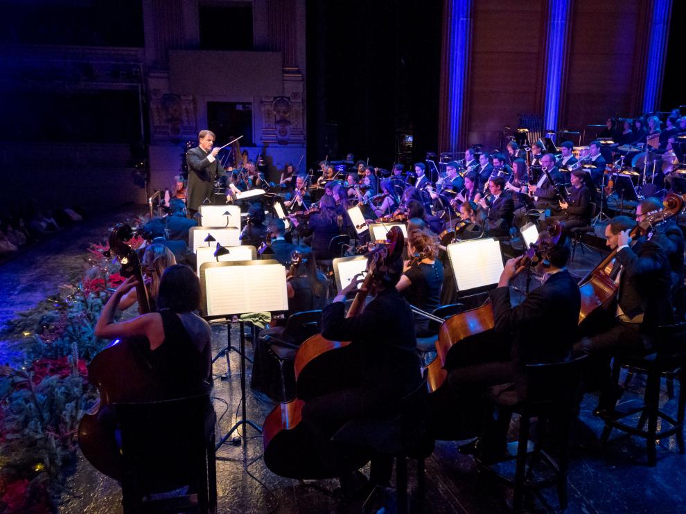 Representación de la Orquesta Clásica Santa Cecilia en el Teatro Real de Madrid.