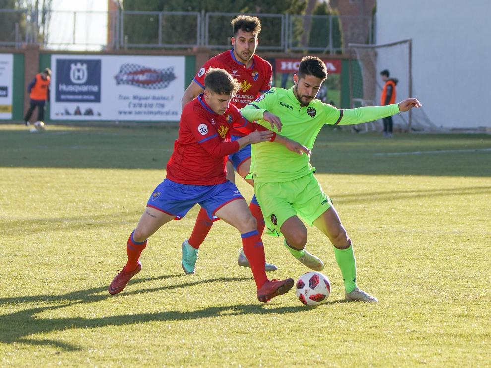 Imagen del último partido disputado en Pinilla entre el Teruel y el Atlético Levante