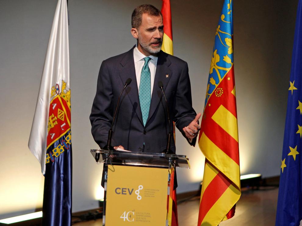 Felipe VI, durante su intervención en el acto de este viernes en Alicante.