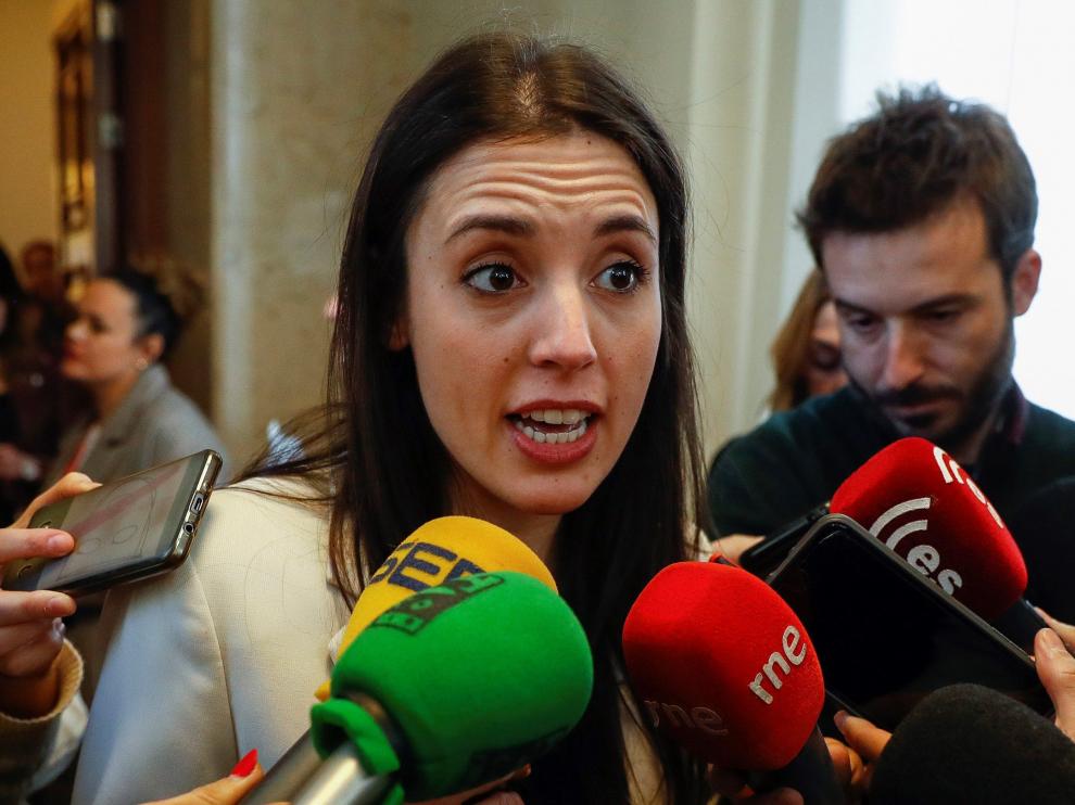Irene Montero, portavoz de Unidos Podemos en el Congreso.