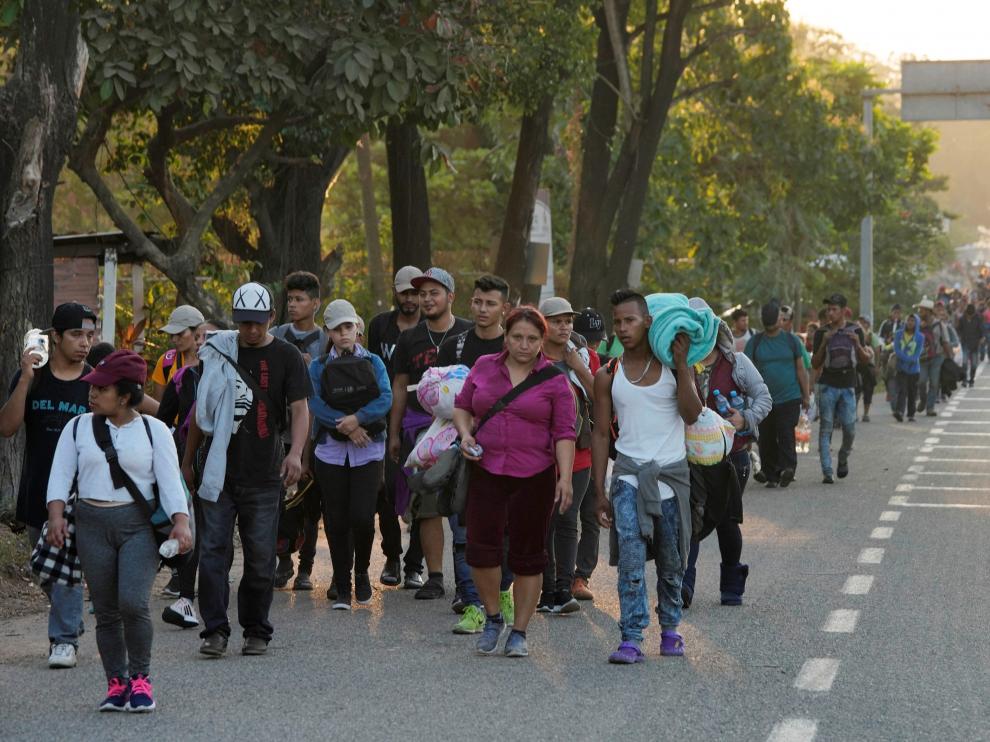 La caravana migrante comienza su ruta por el sureste de México.