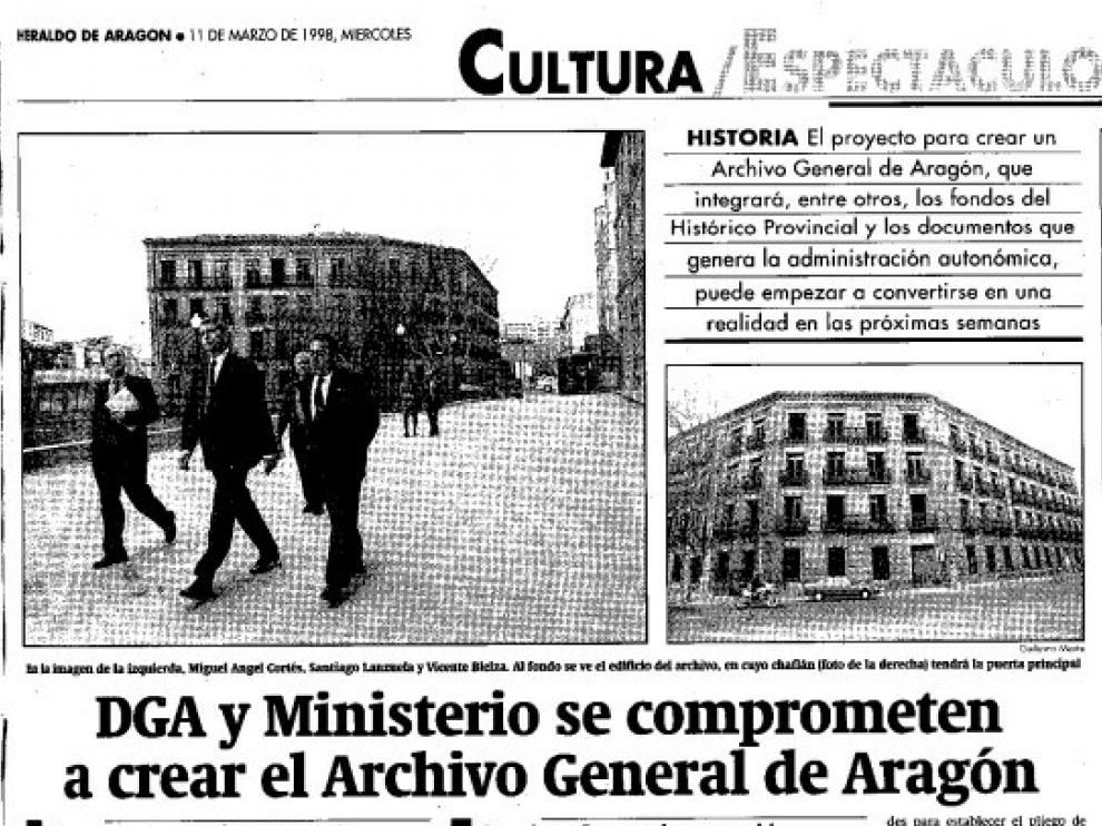 El proyecto del Archivo General de Aragón está "muy avanzado"... 33 años después de crearse por ley