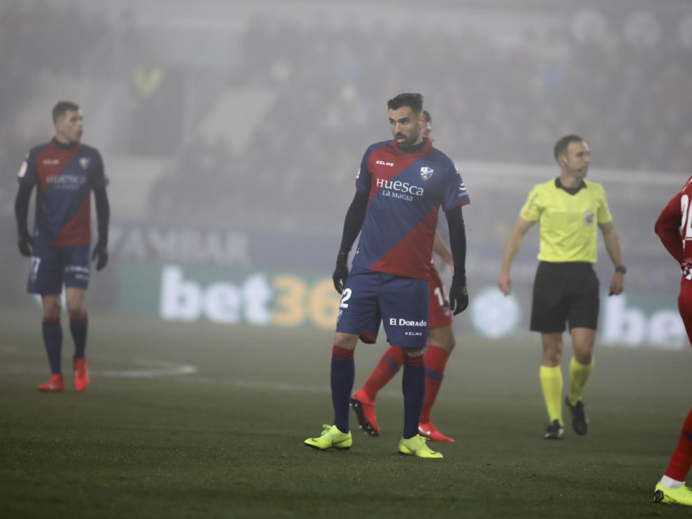 Enric Gallego, en el encuentro contra el Atlético de Madrid.
