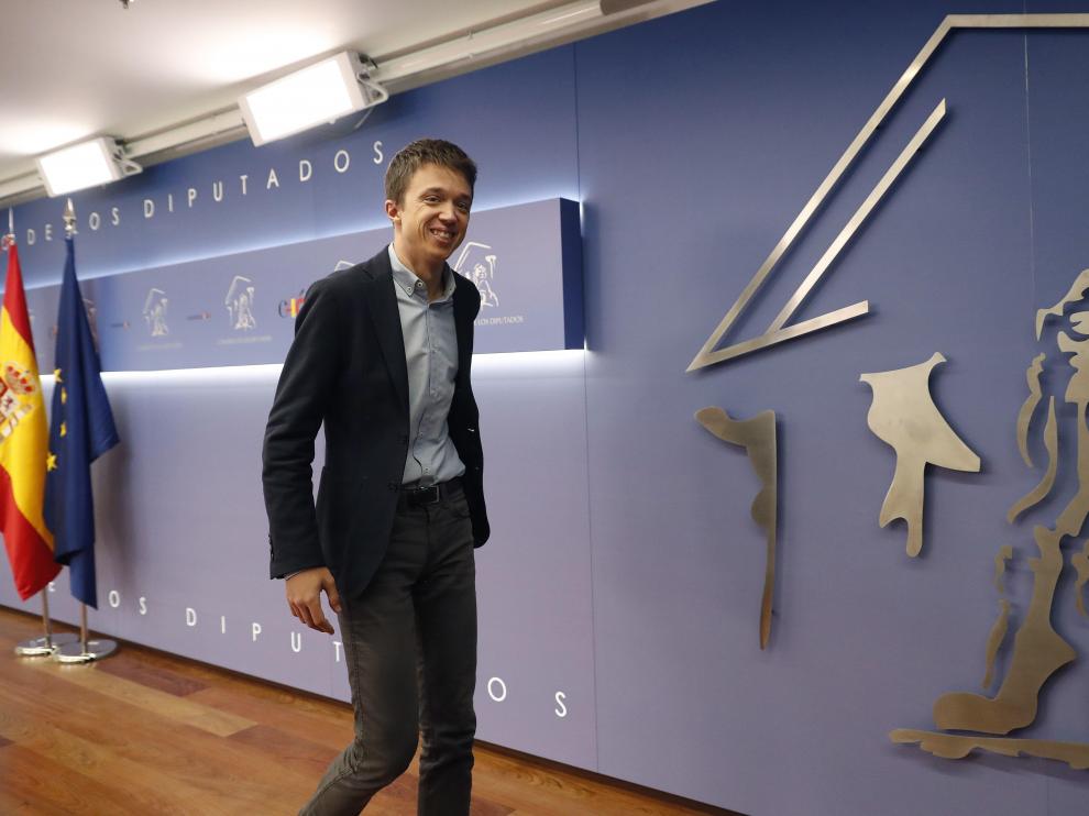 Errejón tras su comparecencia este lunes.