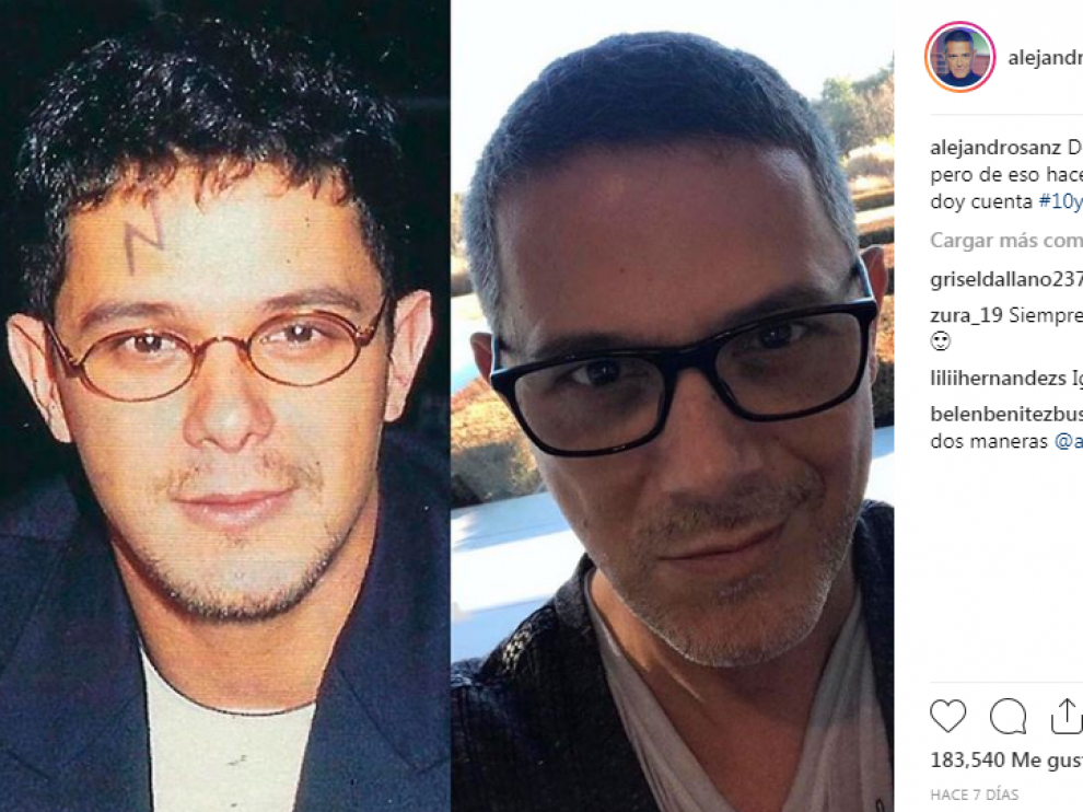 Alejandro Sanz, entre los famosos que se unen al '10 Years Challenge'.