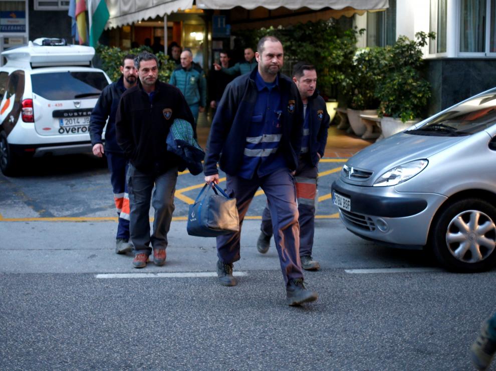 Los mineros asturianos que participaron en el rescate de Julen.