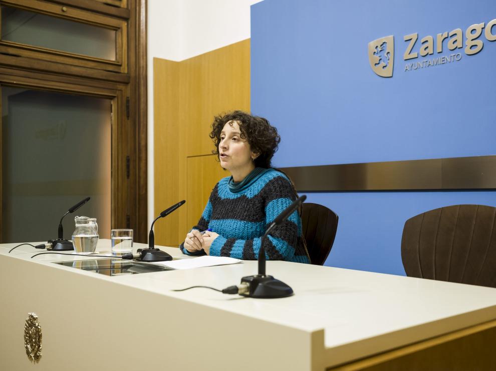 La concejala de Educación e Inclusión, Arantza Gracia, en rueda de prensa.