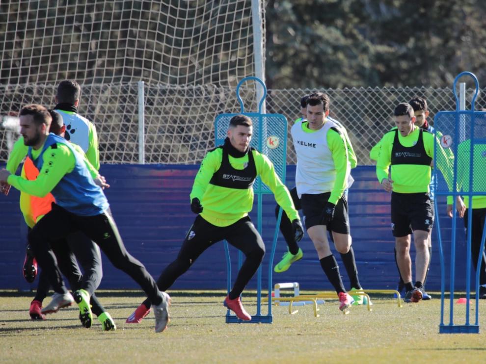 Gallar, durante el entrenamiento a puerta cerrada celebrado antes de partir a San Sebastián.