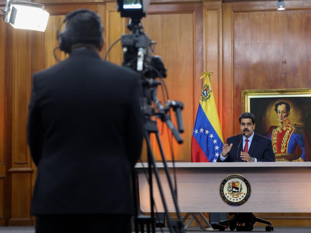 Maduro en una comparecencia grabada para televisión en Caracas