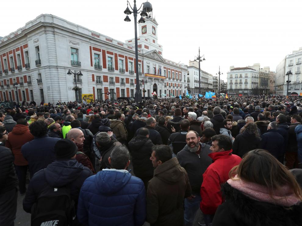 Protestas de taxistas y conductores de VTC
