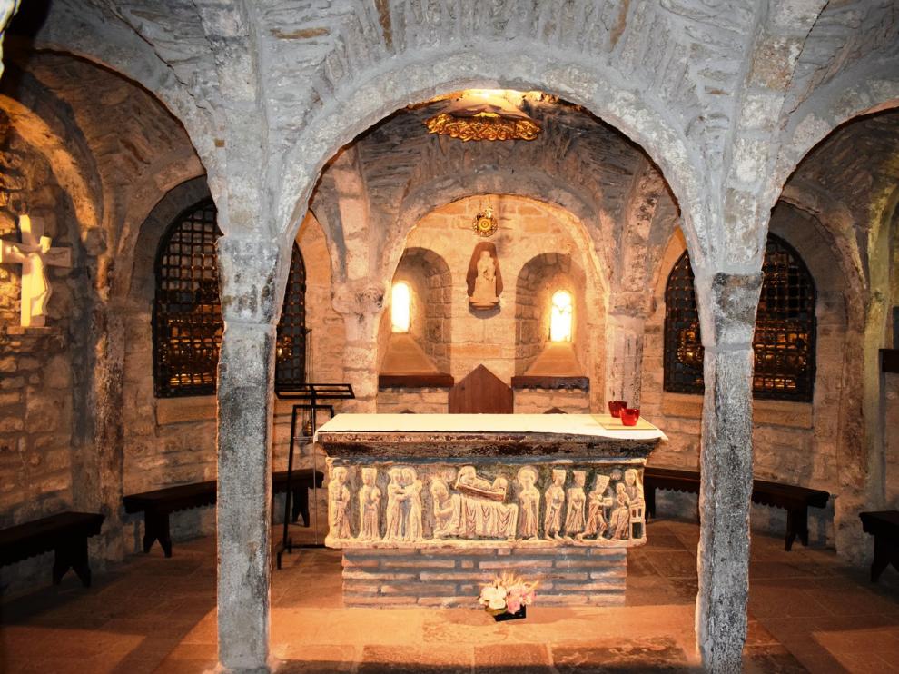 Cripta de la catedral de Roda en la que se guardan los restos de San Valero.
