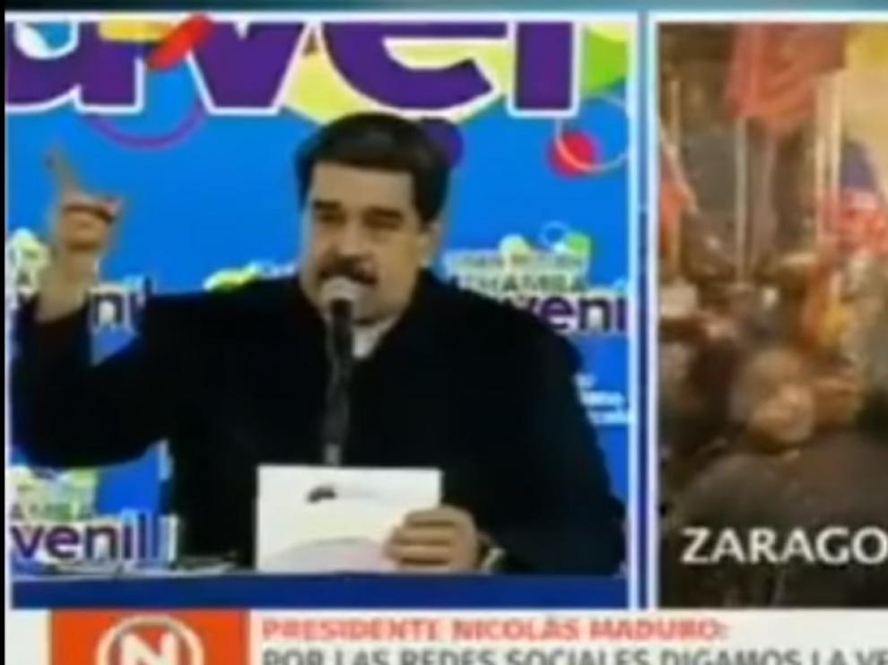 Maduro agradece "la solidaridad" con el chavismo por una concentración en Zaragoza: "¡Que viva España!"